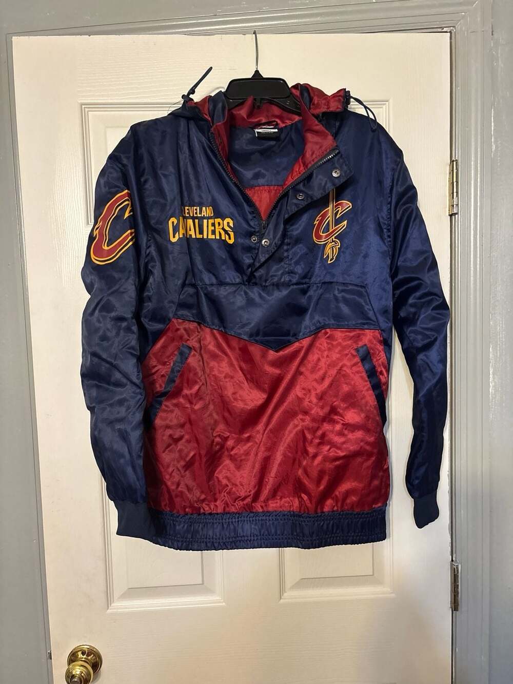 NBA Cleveland Cavaliers Quarter-Zip Hooded Windbreaker Jacket Size Small